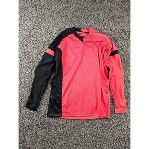 Storelli Boys Sz XL Long Sleeve Padded Soccer Goalie Keeper Shirt Red Black